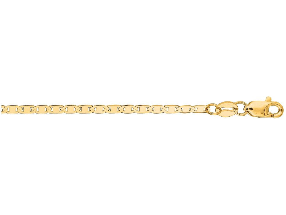 Finejewelers 10 Kt Yellow Gold 10k 7 Inch 1.75mm Bright Cut Mariner Link Chain Bracelet Lobster Clasp