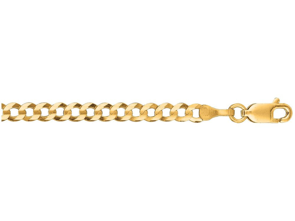 Finejewelers 10 Kt Yellow Gold 10k 18 Inch 3.20mm Bright Cut Comfort Curb Chain Necklace Lobster Clasp