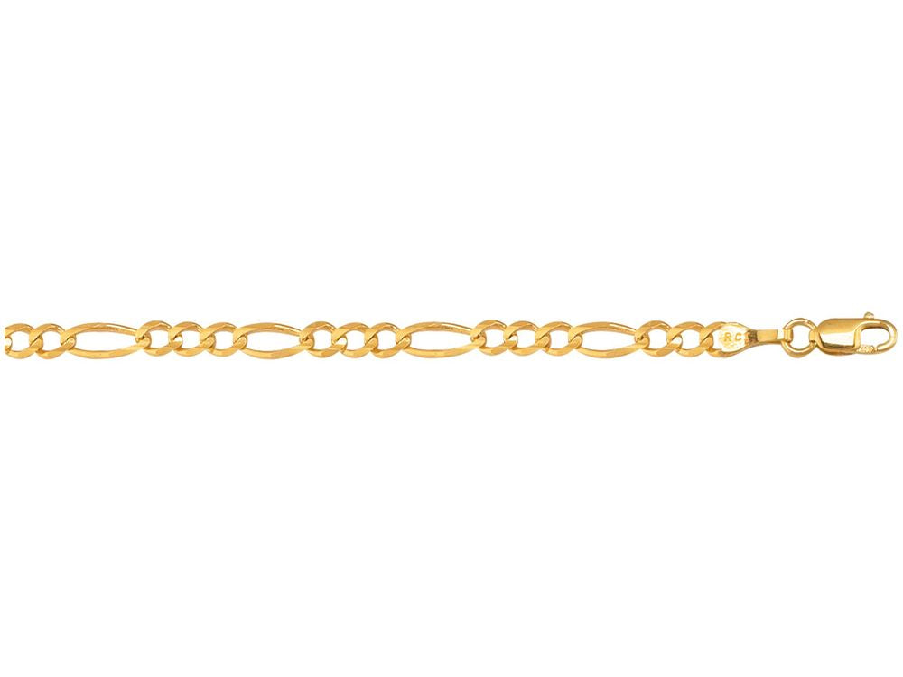 Finejewelers 10 Kt Yellow Gold 10k 8 Inch 4.0mm Bright Cut Royal Figaro Link Bracelet With Lobster Cla Sp