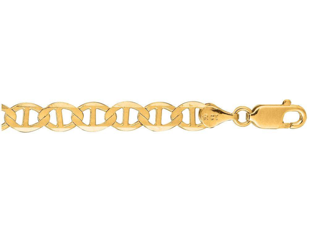 Finejewelers 10 Kt Yellow Gold 10k 7 Inch 5.50mm Bright Cut Mariner Link Chain Bracelet Lobster Clasp
