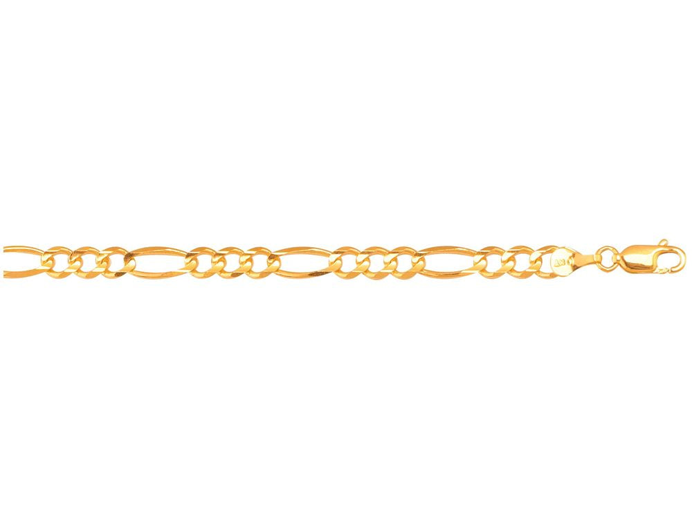 Finejewelers 10 Kt Yellow Gold 10k 7 Inch 5.0mm Bright Cut Royal Figaro Link Bracelet With Lobster Clasp