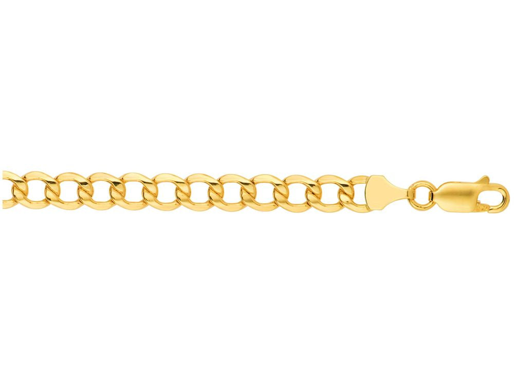 Finejewelers 10 Kt Yellow Gold 10k 8 Inch 6.10mm Bright Cut Curb Lite Chain Bracelet With Lobster Clasp