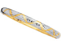 Finejewelers 10 Kt White Gold 10k 7 Inch 6.0mm Bright Cut Flex Bangle With Wavey Line