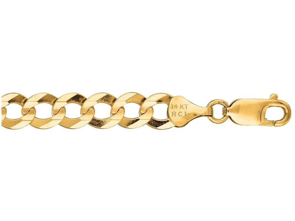 Finejewelers 10 Kt Yellow Gold 10k 8.5 Inch 7.0mm Bright Cut Comfort Curb Chain Bracelet Lobster Clasp