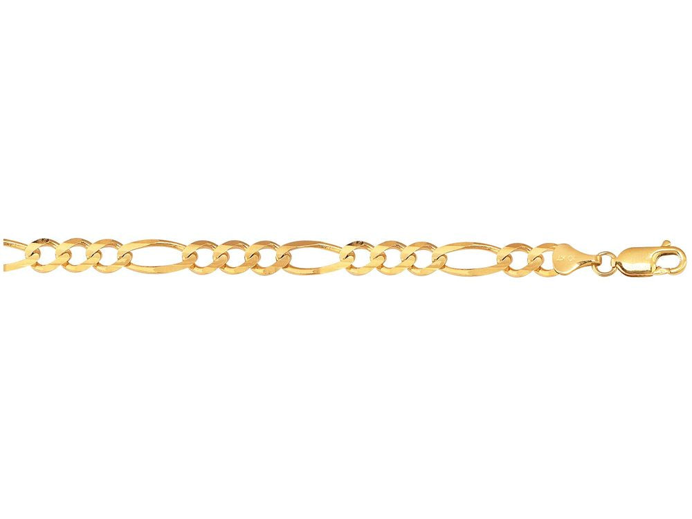 Finejewelers 10 Kt Yellow Gold 10k 8.5 Inch 7.0mm Bright Cut Royal Figaro Link Bracelet Lobster Clasp