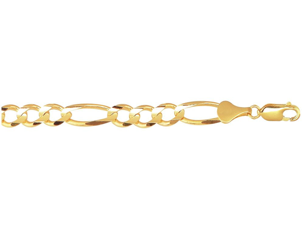 Finejewelers 10 Kt Yellow Gold 10k 8.5 Inch 8.3mm Bright Cut Royal Figaro Link Bracelet Lobster Clasp