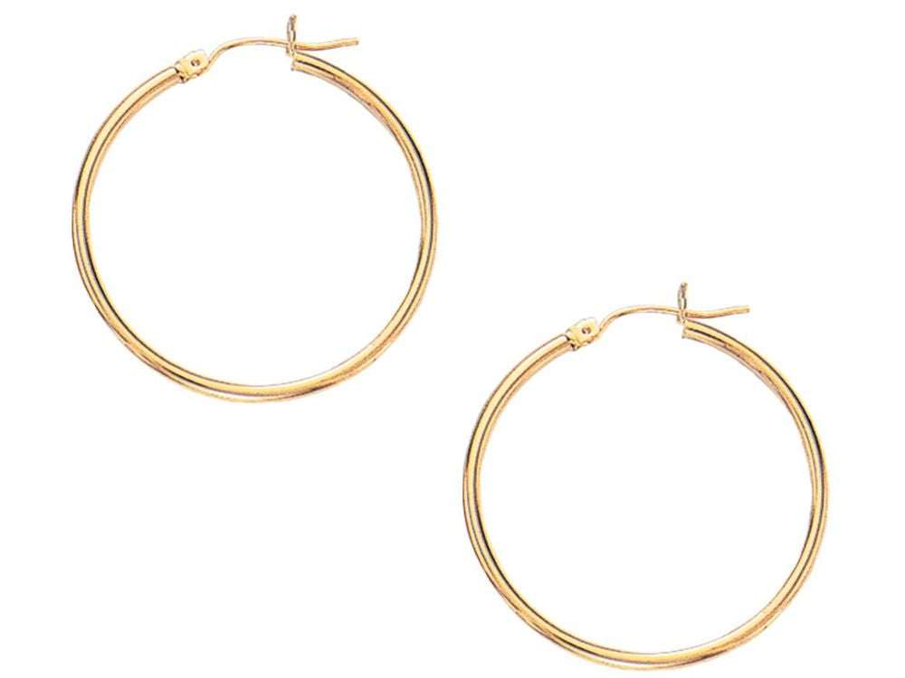 Finejewelers 10 Kt Yellow Gold 10ky 1.0x25mm Lt.tube Hoop