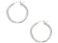 Finejewelers 10 Kt White Gold 10k Wg 3x25mm Hoop Earring