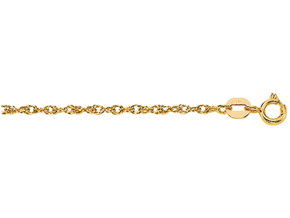 Finejewelers 14 Kt Yellow Gold 16 Inch Bright Cut Carded Pendant Rope Chain Necklace Spring Ring Clasp