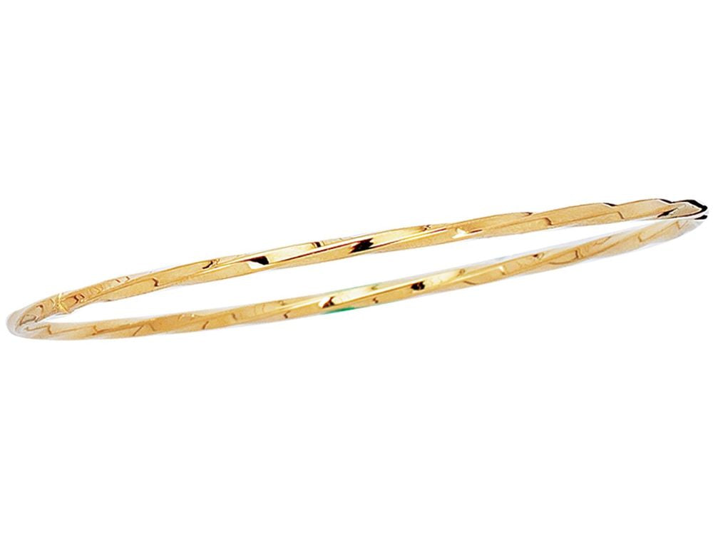 Finejewelers 14 Kt Yellow Gold 8 Inch 2.50mm Twisted Round Tube Stackable Bangle
