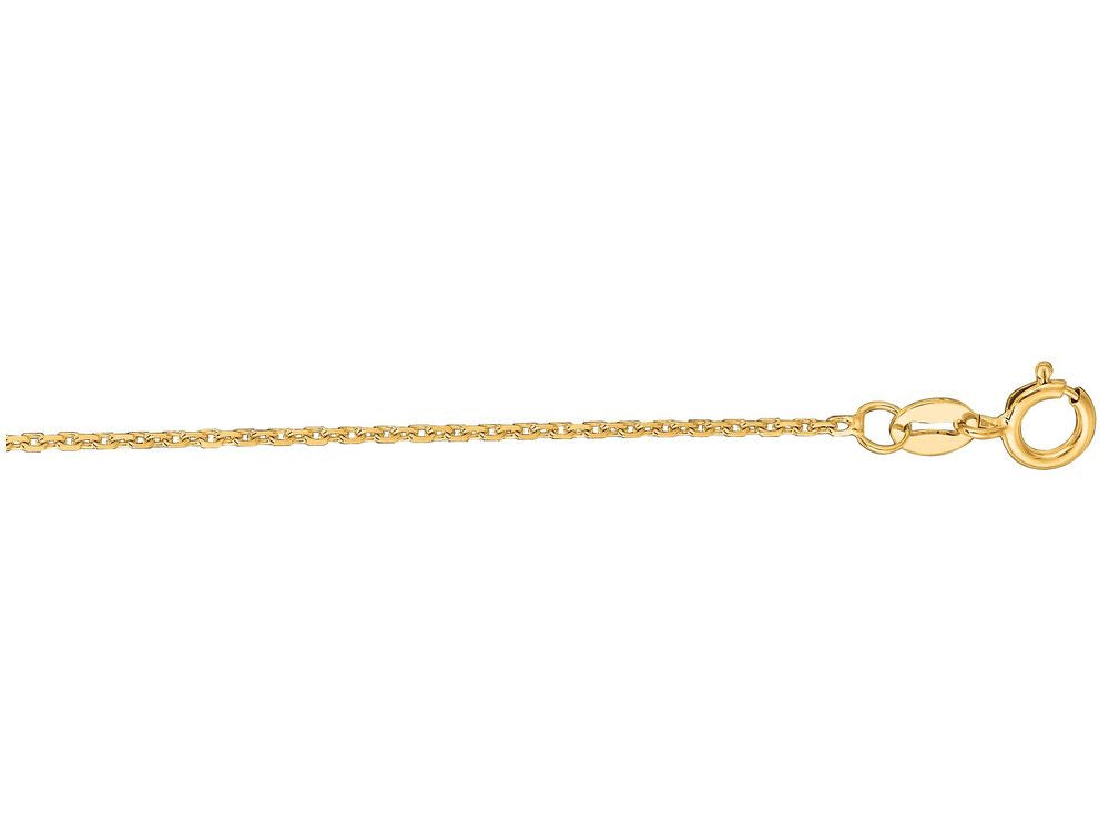 Finejewelers 14 Kt Yellow Gold 13 Inch 1.1mm Bright Cut Cable Link Chain Necklace With Spring Ring Clasp
