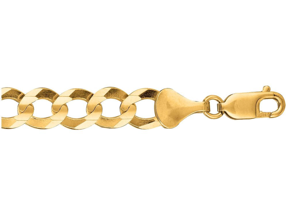 Finejewelers 14 Kt Yellow Gold 8.50 Inch 8.2mm Bright Cut Comfort Curb Bracelet Chain With Lobster Clasp