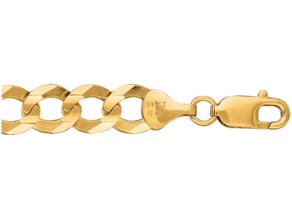 Finejewelers 14 Kt Yellow Gold 8.50 Inch 10.0mm Bright Cut Comfort Curb Bracelet Chain With Lobster Clasp