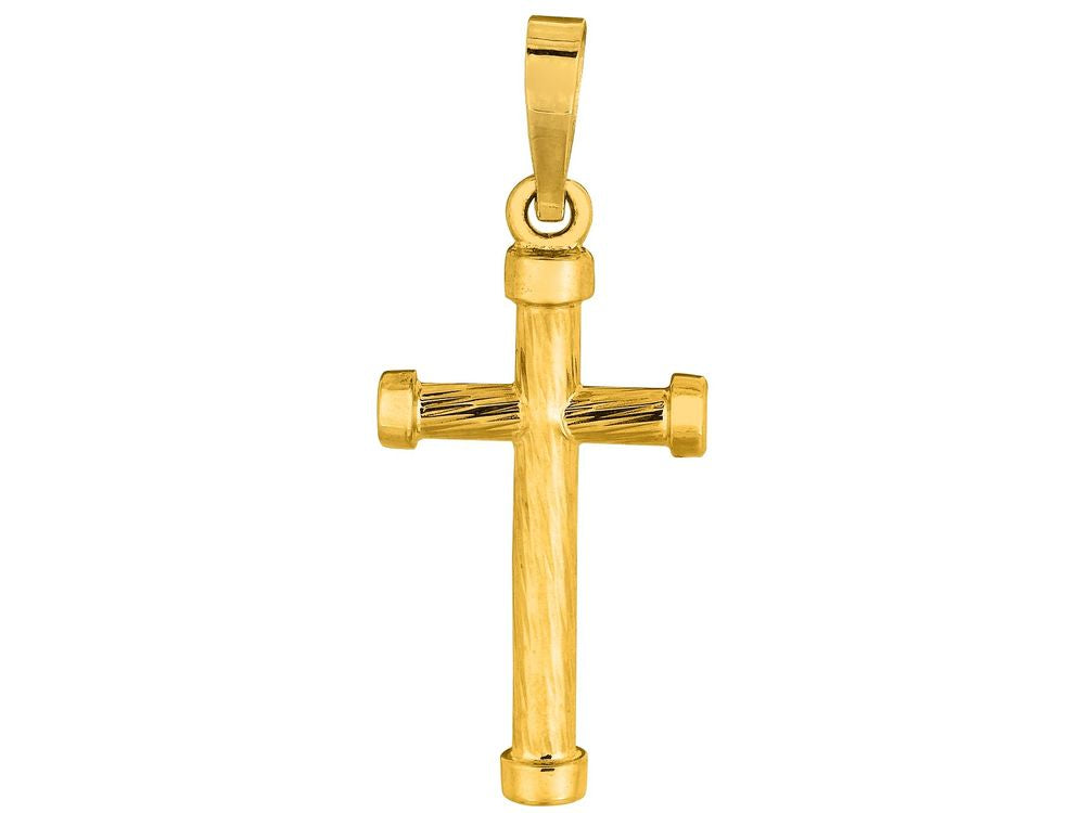 Finejewelers 14 Kt Yellow Gold Small Fancy Cross Pendant Necklace 18 inch chain