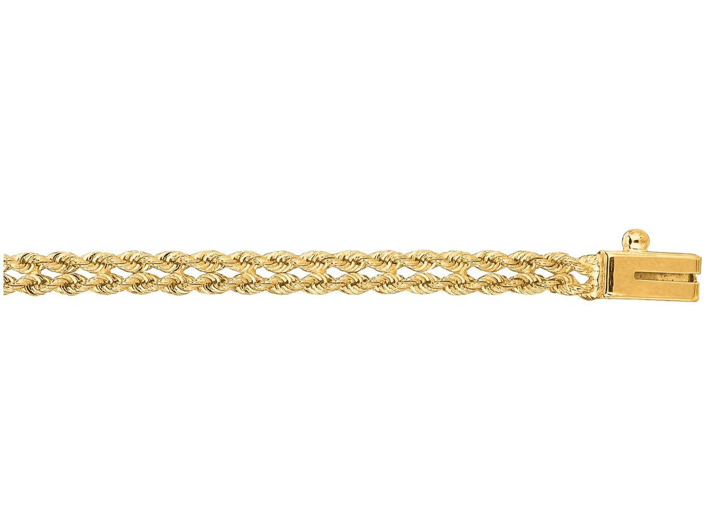 Finejewelers 14 Kt Yellow Gold 7 Inch 3.0mm Bright Cut Multi Line Rope Bracelet Chain With Box Catch Clasp