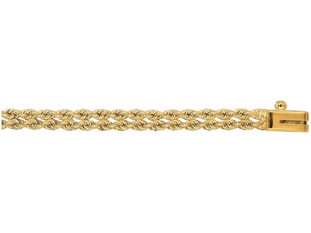 Finejewelers 14 Kt Yellow Gold 7 Inch 4.0mm Bright Cut Multi Line Rope Bracelet Chain With Box Catch Clasp
