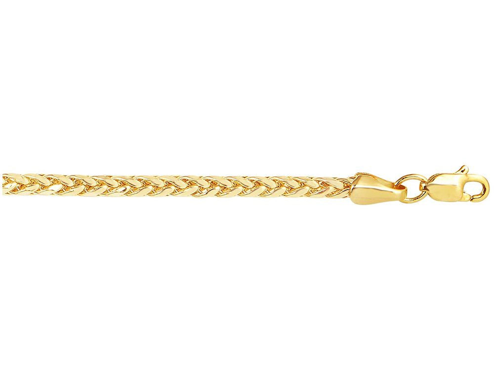 Finejewelers 14 Kt Yellow Gold 7.5 Inch 2.7mm Bright Cut Lite Franco Bracelet With Lobster Clasp