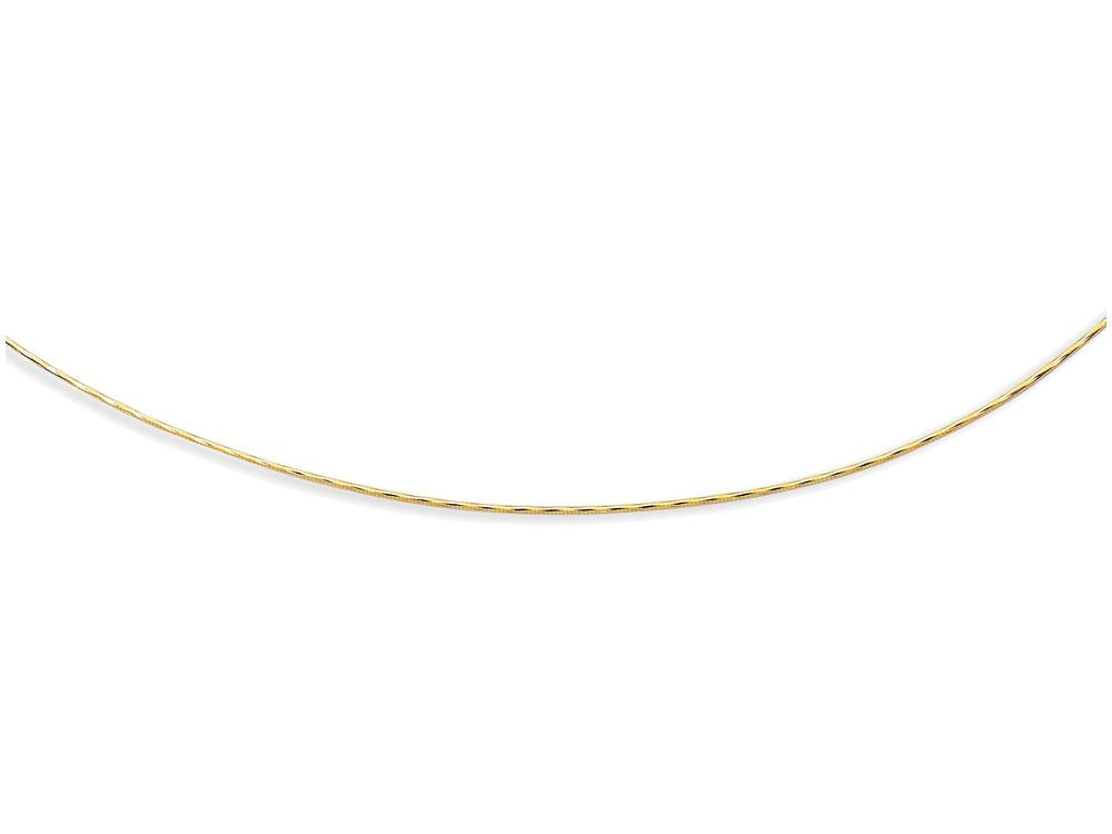 Finejewelers 14 Kt Yellow Gold 16 Inch 1.5mm Bright Cut Round Omega Necklace With Screw Off Clasp