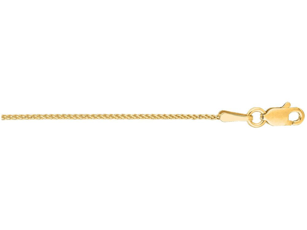 Finejewelers 14 Kt Yellow Gold 16 Inch 1.0mm Round Bright Cut Wheat Chain Necklace With Lobster Clasp