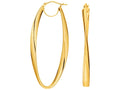 Finejewelers 14 Kt Yellow Gold Long Oval Freeform Hoop Earring