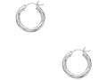 Finejewelers 14 Kt White Gold 3x15mm Bright Cut Round Tube Hoop Earring