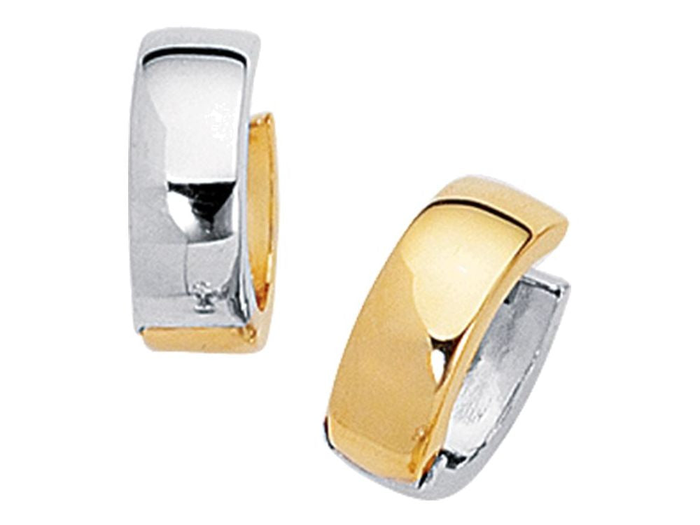 Finejewelers 14 Kt Two Tone Gold Small Snuggable Earring