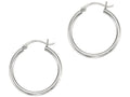 Finejewelers 14 Kt White Gold 2x25mm Round Tube Hoop Earring