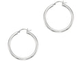 Finejewelers 14 Kt White Gold 4.0x30mm Round Tube Hoop Earring