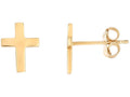 Finejewelers 14 Kt Yellow Gold 7x5mm Flat Skinny Cross Post Style Earring