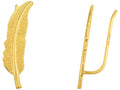 Finejewelers 14 Kt Yellow Gold 6x23mm Textured Leaf Ear Climber Earring With Ear Climber Clasp