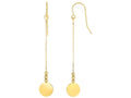 Finejewelers 14 Kt Yellow Gold Bright Cut Beadflat Disc Drop Earring With Euro-wire