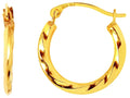 Finejewelers 14 Kt Yellow Gold Textured Round Hoop Earring