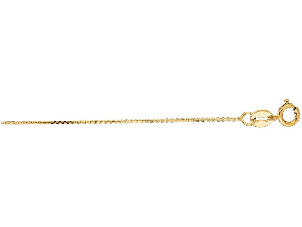 Finejewelers 14 Kt Yellow Gold 16 Inch 0.5mm Bright Cut Cable Link Chain Necklace With Spring Ring Clasp