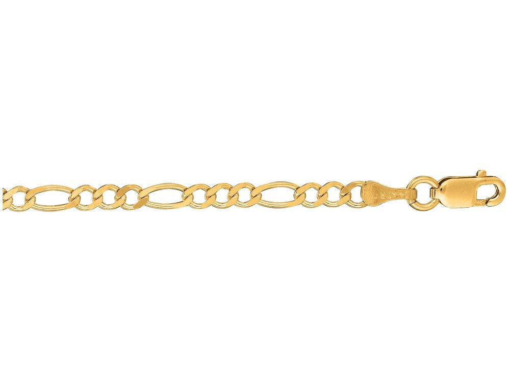 Finejewelers 14 Kt Yellow Gold 7 Inch 3.1mm Bright Cut Alternate 31 Classic Figaro Bracelet Chain L Obster Clasp