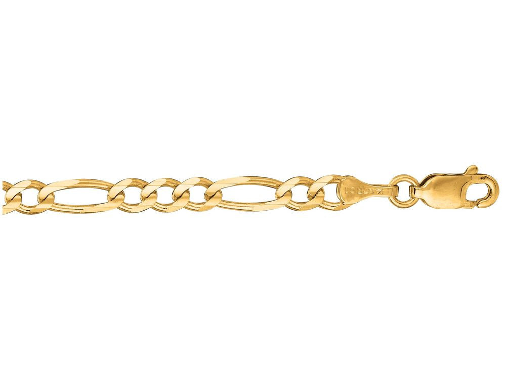 Finejewelers 14 Kt Yellow Gold 7 Inch 3.8mm Bright Cut Alternate 31 Classic Figaro Bracelet Chain L Obster Clasp