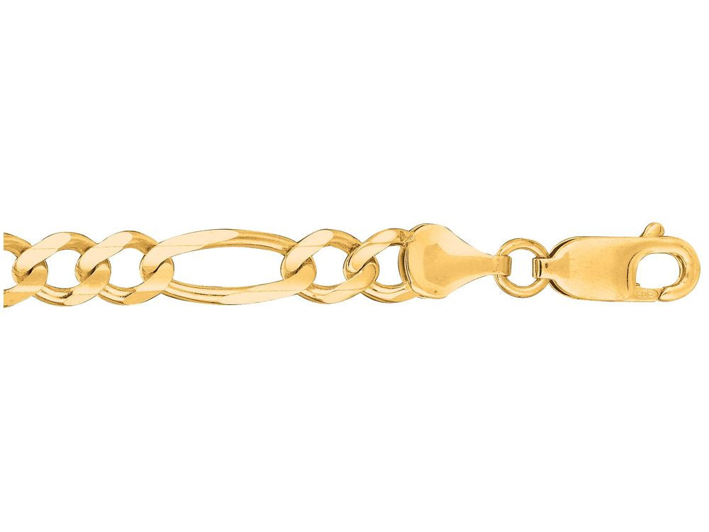 Finejewelers 14 Kt Yellow Gold 7 Inch 6.0mm Bright Cut Alternate 31 Classic Figaro Bracelet Chain L Obster Clasp