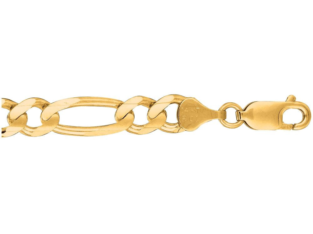 Finejewelers 14 Kt Yellow Gold 8.5 Inch 7.0mm Alternate 31 Classic Figaro Bracelet Chain Wit H Lobster Clasp