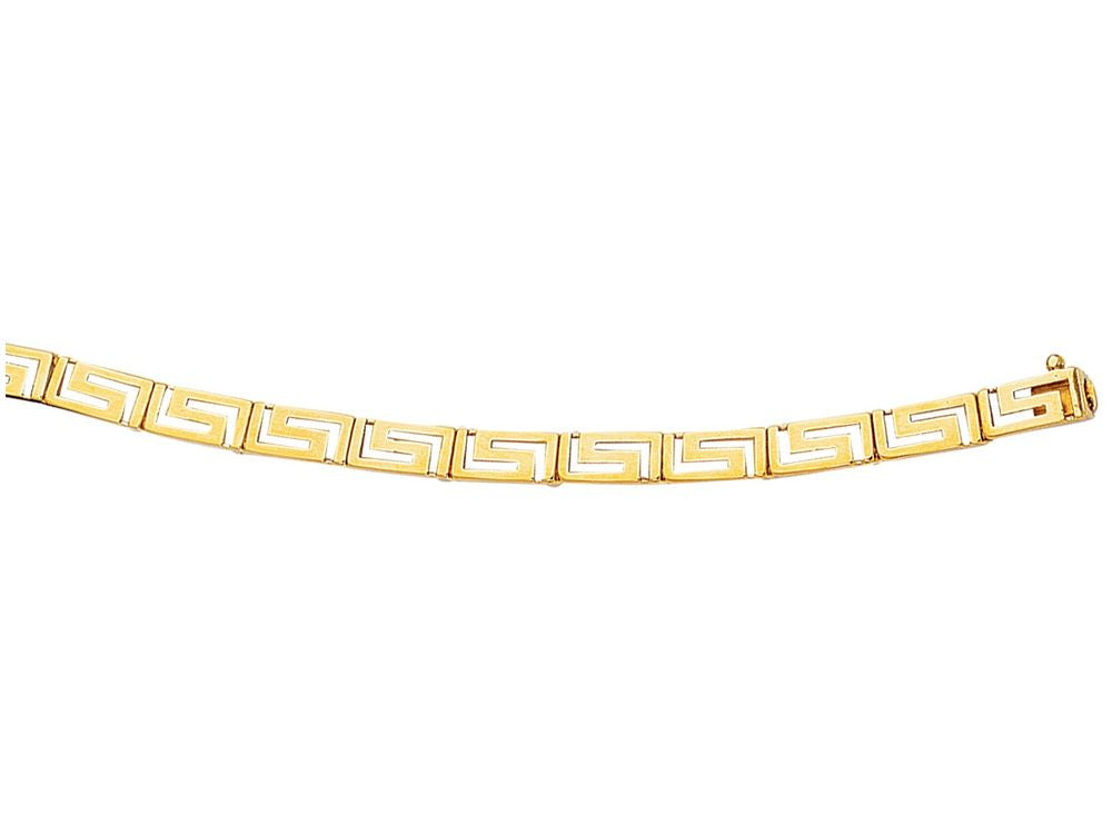 Finejewelers 14 Kt Yellow Gold 7.25 Inch Graduated Greek Key Fancy Bracelet With Box Catch Clasp