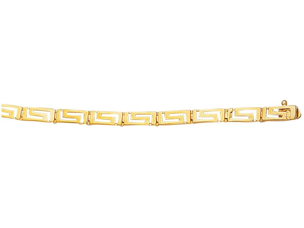Finejewelers 14 Kt Yellow Gold 7.25 Inch Graduated Greek Key Fancy Bracelet With Box Catch Clasp