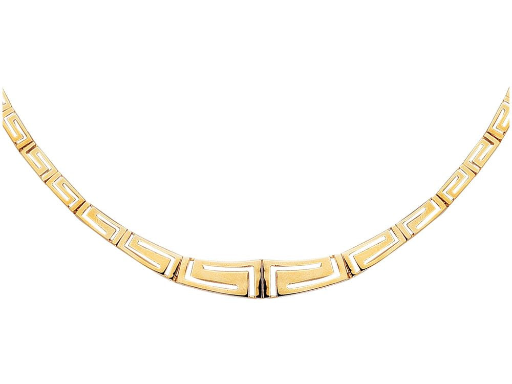 Finejewelers 14 Kt Yellow Gold 17 Inch Graduated Greek Key Fancy Necklace With Box Catch Clasp