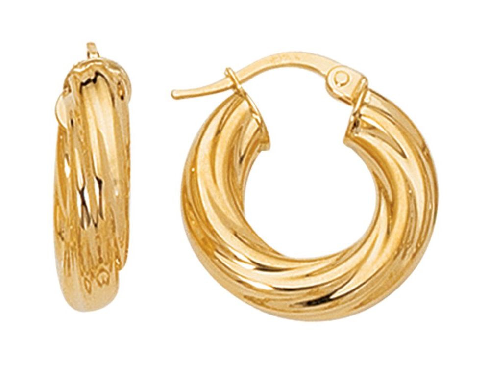 Finejewelers 14 Kt Yellow Gold Small Twisted Hoop Earring