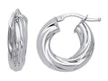 Finejewelers 14 Kt White Gold Small Twisted Hoop Earring