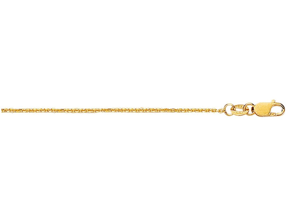 Finejewelers 18 Kt Yellow Gold 16 Inch 1.1mm Bright Cut Cable Chain Necklace With Lobster Clasp
