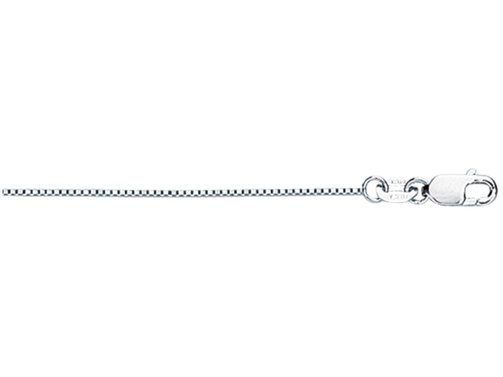 Finejewelers 18 Kt White Gold 16 Inch 0.6mm Classic Box Chain Necklace With Lobster Clasp.