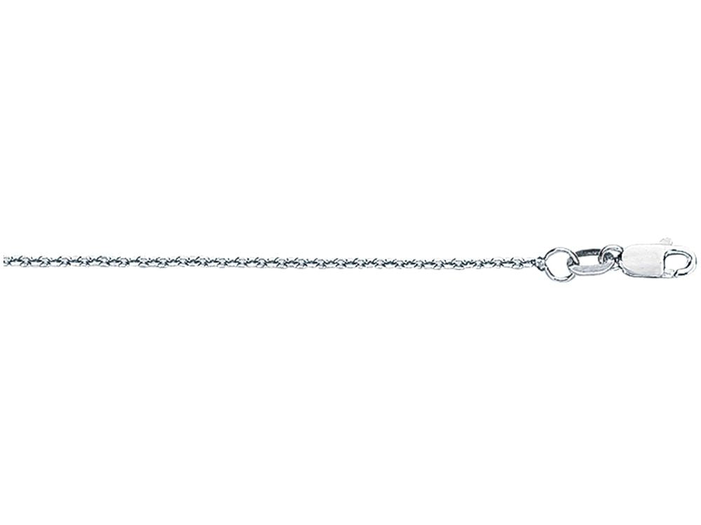 Finejewelers 18 Kt White Gold 16 Inch 1.1mm Bright Cut Cable Chain Necklace With Lobster Clasp