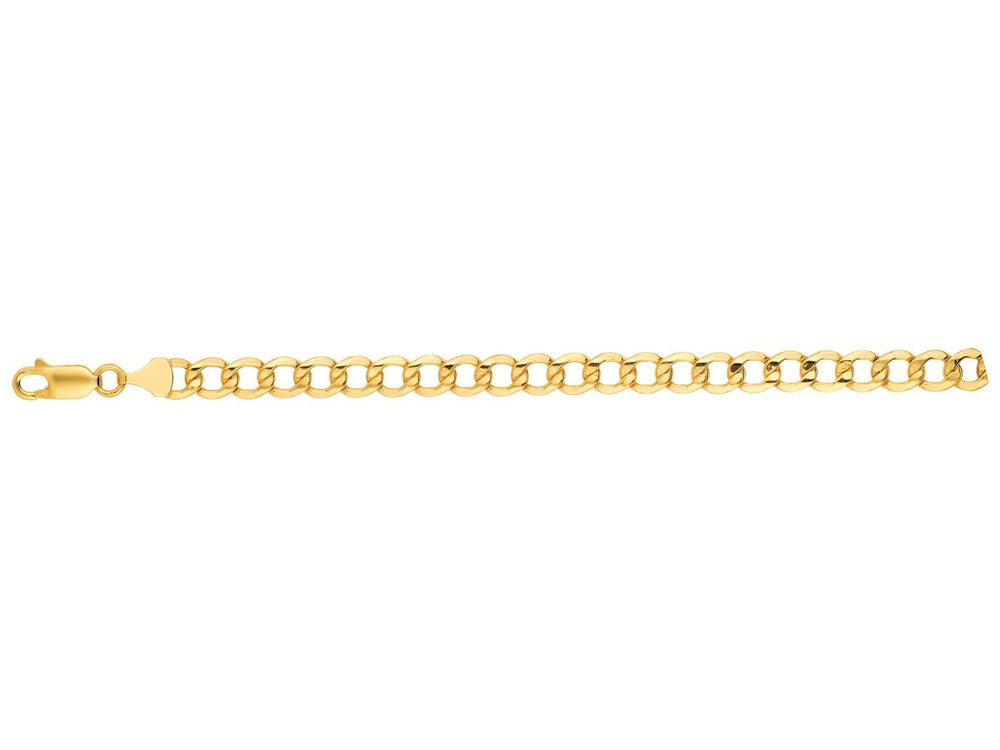 Finejewelers 14 Kt Yellow Gold 8 Inch 6.2mm Bright Cut Curb Lite Bracelet Chain With Lobster Clasp
