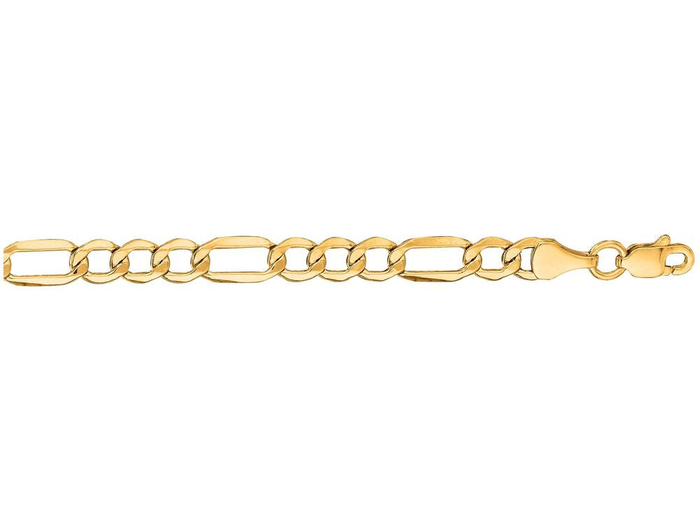 Finejewelers 14 Kt Yellow Gold 7 Inch 4.6mm Bright Cut Alternate 31 Figaro Lite Bracelet Chain With Lobs Ter Clasp