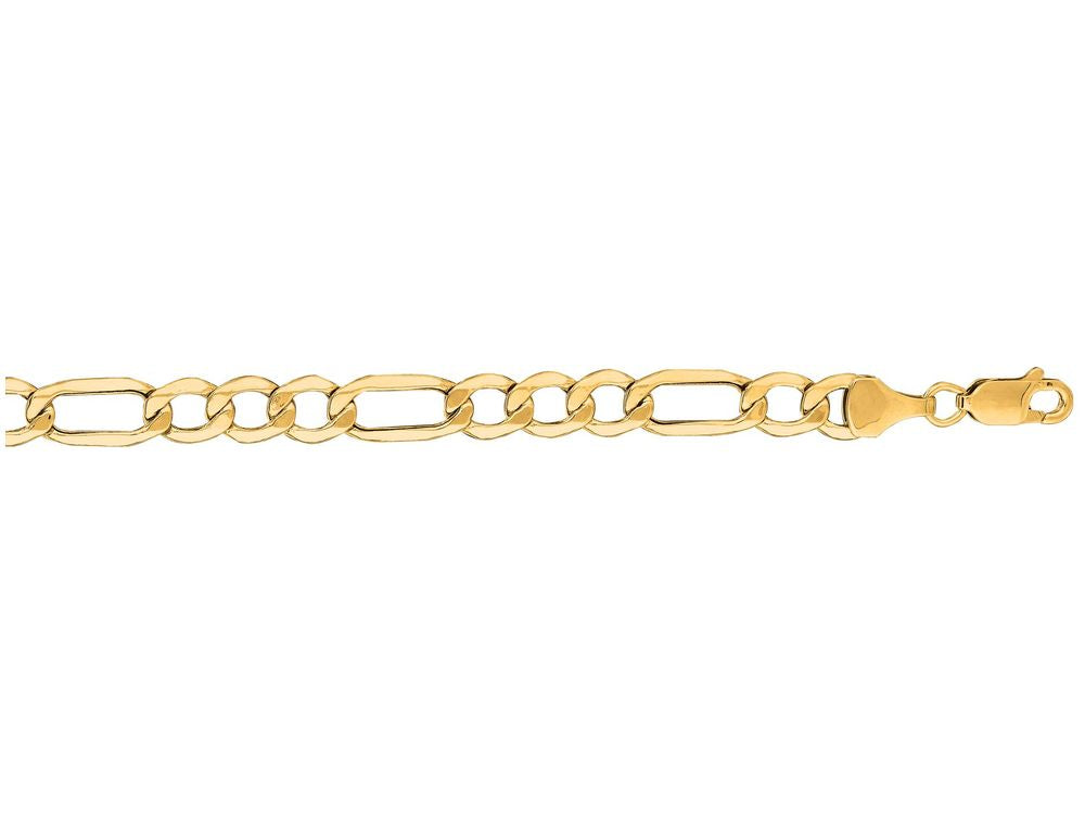 Finejewelers 14 Kt Yellow Gold 8.5 Inch 6.5mm Bright Cut Alternate 31 Figaro Lite Bracelet Lobster Clasp