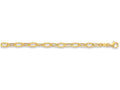 Finejewelers 14 Kt Yellow Gold 10 Inch Flat Hammered Oval Link Chain Anklet With Pear Shape Clasp