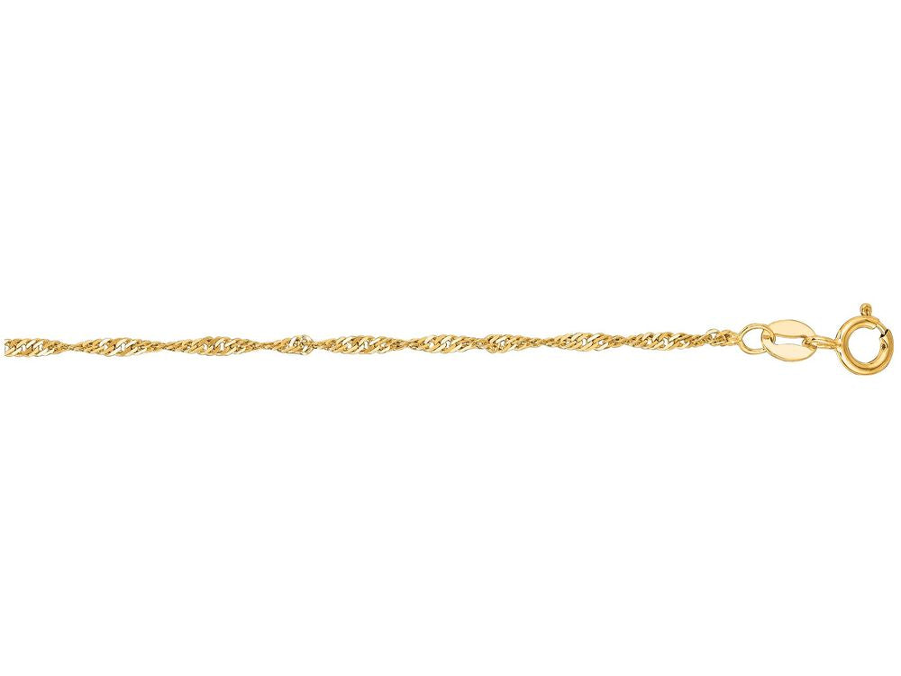 Finejewelers 14 Kt Yellow Gold 16 Inch 1.5mm Classic Singapore Chain Necklace With Lobster Clasp